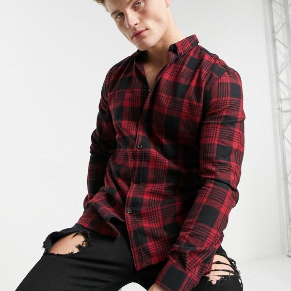 激安特価 リバーアイランド River Island River Island リバーアイランド長袖バッファローチェックシャツ 赤 トップス メンズ 男性 インポートブランド 小さいサイズから大きいサイズまで 海外正規品 Www Natskies Com