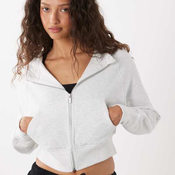 Cotton On Active ラグラン クロップ ジップスルー フーディー クラウディグレーマール セットアップ トップス レディース 女性 インポートブランド 小さいサイズから大きいサイズまで|セレクトショップ Diva Closet