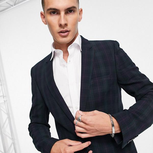 エイソス Asos Asos ブラックウォッチタータンチェックのasosdesignスーパースキニースーツジャケット アウター メンズ 丁年 インポートブランド 安っぽい大きさからヘヴィサイズまで Odeftg Com