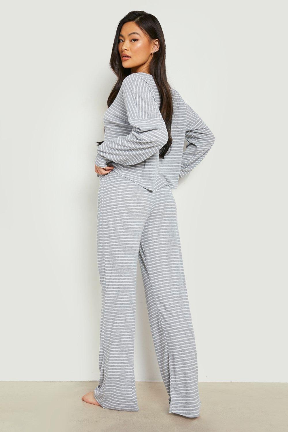 Boohoo ブーフー ストライプジャージーラウンジパンツpjセット Boohoo 女性 レディース ルームウェア 部屋着