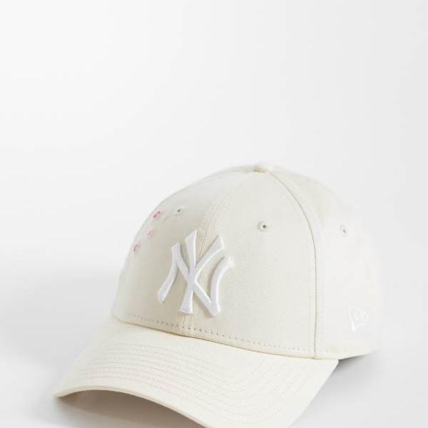 ニュー内鰓 New Era NEW ERA ニュー内鰓 NYヤンキース レディース 9forty 花柄刺しゅう旗がしら 黄色 かぶり笠 レディース 成人女性 インポートブランド