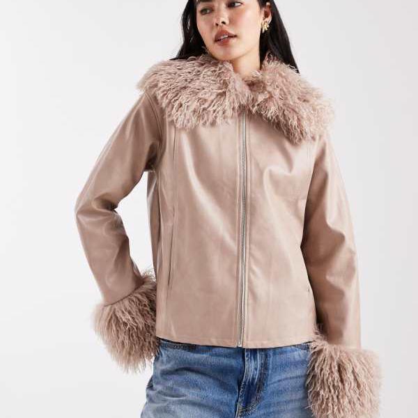 デイジーストリート Daisy Street デイジーストリートのジップスルーボックスジャケット（フェイクファーのトリム付き） アウター レディース 女性 インポートブランド 小さいサイズから大きいサイズまで