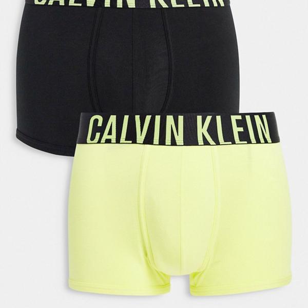 カルバンクライン Calvin Klein Calvin Klein 2 パック トランク ブラックとイエロー 下着 メンズ 男性 インポートブランド 小さいサイズから大きいサイズまで Psicologosancora Es