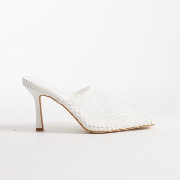 パブリックデザイア Public Desire  パブリック・デザイアのアダ メッシュヒールミュール（白いこと） 靴  レディース お上さん インポートブランド たわい無い大きさから気が大きい大きさまで