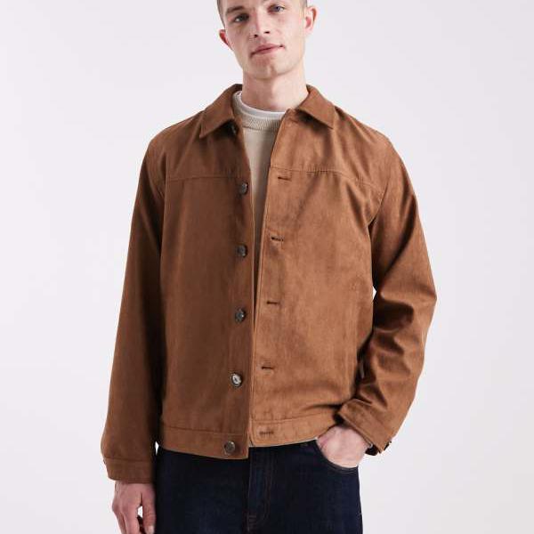 ジャックアンドジョーンズ Jack & Jones ジャック＆ジョーンズのフェイクスエードジャケット（ブラウン） アウター メンズ 男性 インポートブランド 小さいサイズから大きいサイズまで