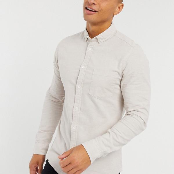 最安値 楽天市場 エイソス Asos Asos Asos Designスリムフィットオーガニックオックスフォードシャツ 糸染めオートミール トップス メンズ 男性 インポートブランド 小さいサイズから大きいサイズまで セレクトショップ Diva Closet 全日本送料無料