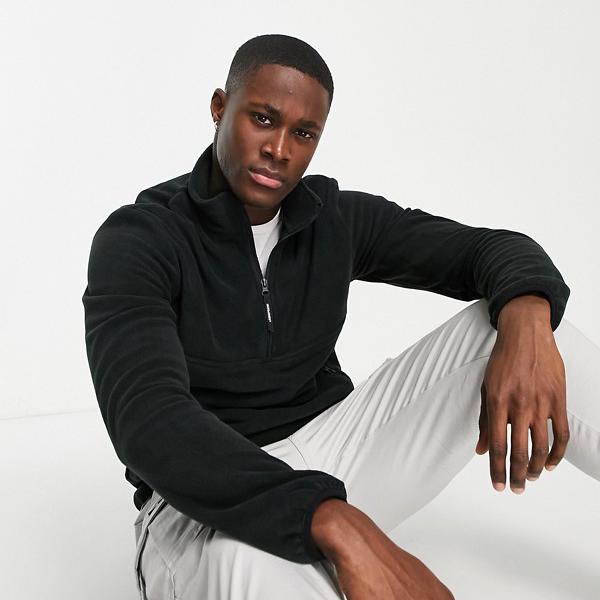 【楽天市場】ジャックアンドジョーンズ Jack & Jones Jack & Jones 1/2 ジップ フリース、ブラック トップス メンズ