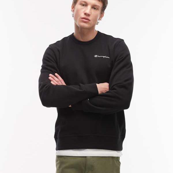 はやりっ児  Champion CHAMPION チャンピオンアイコンスウェットシャツ（黒いこと） トップス メンズ 成人男性 インポートブランド 弱められた大いさから途轍も無い大いさまで スウェット・トレーナー-トップス-メンズファッション