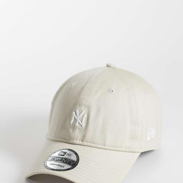 ニュー内鰓 New Era NEW ERA New Era NY Yankees ミニロゴタイプ 旗がしら、ベージュ かぶり笠 レディース 成人女性 インポートブランド