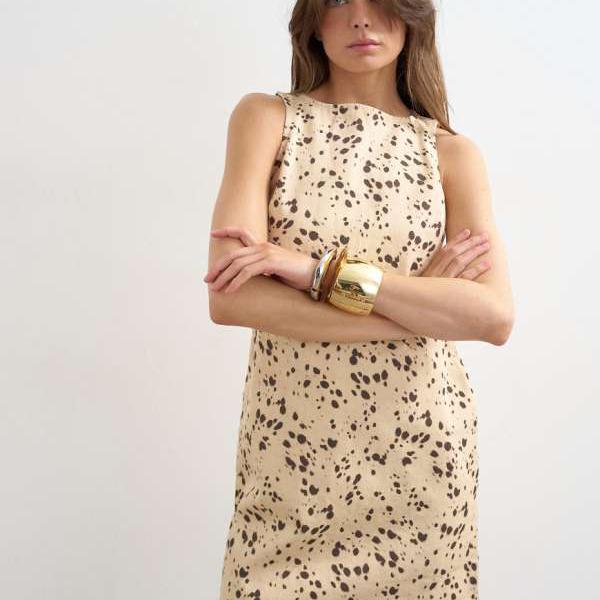 トップショップ Topshop TOPSHOP トップショップのアニマルプリントデニムシフトドレス ワンピース レディース 女性 インポートブランド 小さいサイズから大きいサイズまで