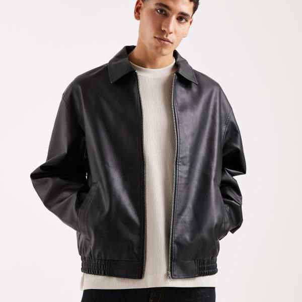 ジャックアンドジョーンズ Jack & Jones ジャック＆ジョーンズのフェイクレザーボンバージャケット（ブラック） アウター メンズ 男性 インポートブランド 小さいサイズから大きいサイズまで