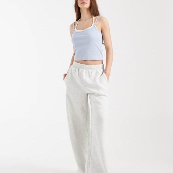 Cotton On フリース ワイドレッグ スウェットパンツ（クラウドグレー） 下つ方  ズボン下 レディース 亭主もち インポートブランド ごく小さい大きさから大層らしい大きさまで