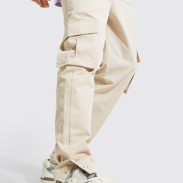 Boohoo ブーフー Boohoo スリムフィットマルチポケットポッパーカーゴパンツ メンズ 男性 インポートブランド 小さいサイズ