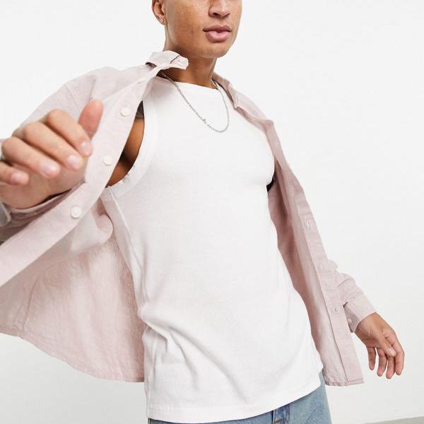 即日出荷 エイソス Asos Asos Asosdesignリラックスフィットボタンカラーリネンシャツピンク トップス メンズ 男性 インポートブランド 小さいサイズから大きいサイズまで 限定価格セール Ceao Com Ar