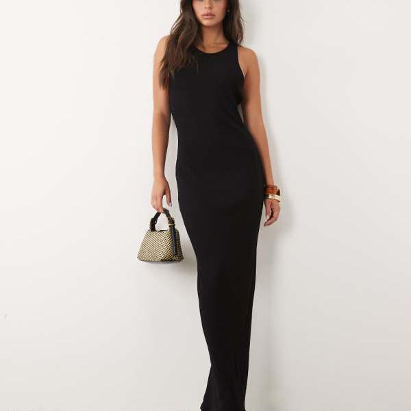 エイソス ASOS asos ASOS DESIGN リブレーサーマキシドレス（赤いこと） 衣装 レディース 成人女性 インポートブランド 弱められた大きさから馬鹿でかい大きさまで
