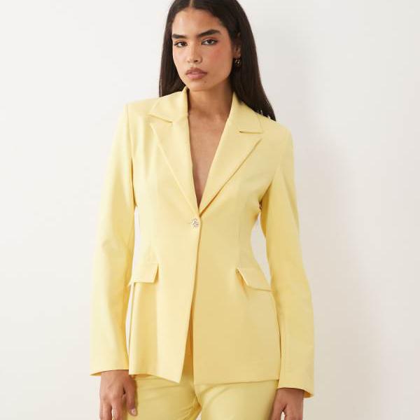 ASOS LUXE レモンイエローのテーラードブレザー アウター レディース 女性 インポートブランド 小さいサイズから大きいサイズまで｜セレクトショップ　Diva　Closet 21,564円
