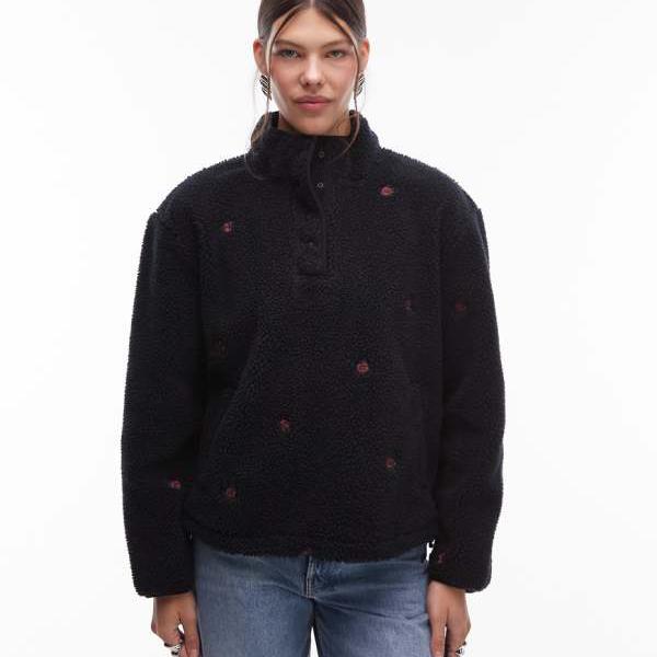 リーバイス Levi's リーバイス ケイシー フローラルプリント プルオーバー フリース（ブラック） トップス レディース 女性 インポートブランド 小さいサイズから大きいサイズまで