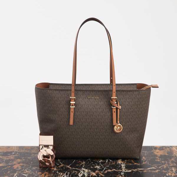 マイケル教科課程 Michael Kors マイケル・教科課程 クイン ラージトートバッグ 赤銅色モノグラム 鞄 レディース お上さん インポートブランド