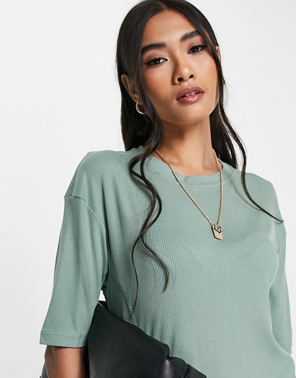 エイソス Asos Asos Asosdesignのオーバーサイズtシャツ サイドスプリットとティールのリブのステッチディテールが特徴です トップス レディース 女性 インポートブランド 小さいサイズから大きいサイズまで Ceconsolidada Cl