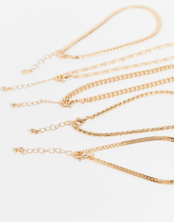 エイソス Asos Asos Asosdesignスキニーチェーンブレスレットパックゴールドトーン アクセサリー メンズ 男性 インポートブランド 小さいサイズから大きいサイズまで septicin Com