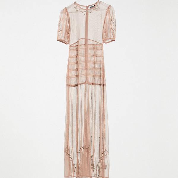 Vintage リクレイムドヴィンテージ ワンピース レディース 京都のセレクトショップdivacloset ワンピース Vintage Reclaimed 小さいサイズから大きいサイズまで セレクトショップ Diva Closet 女性 装飾が施された再生ヴィンテージ風クチュールシアーマキシドレス