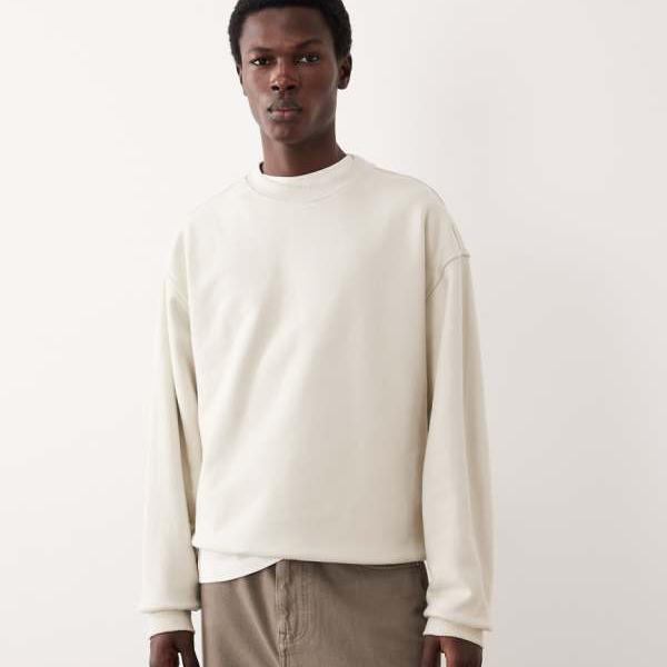 ASOS COLLECTIVE オーバーサイズ スーパーヘビーウェイト クルー（オフホワイト） トップス メンズ 男性 インポートブランド 小さいサイズから大きいサイズまで
