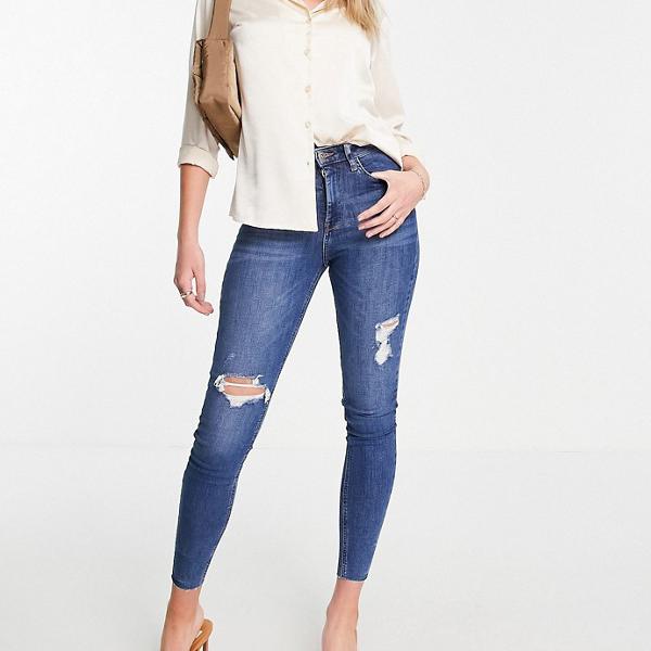 インポートブランド 女性 River レディース 京都のセレクトショップdivacloset 女性 Closet パンツ ボトム Island パンツ Tallは 生の裾のハイライズスキニージーンズをミッドオーツブルーでリッピングしました Diva 小さいサイズから大きいサイズまで セレクトショップ