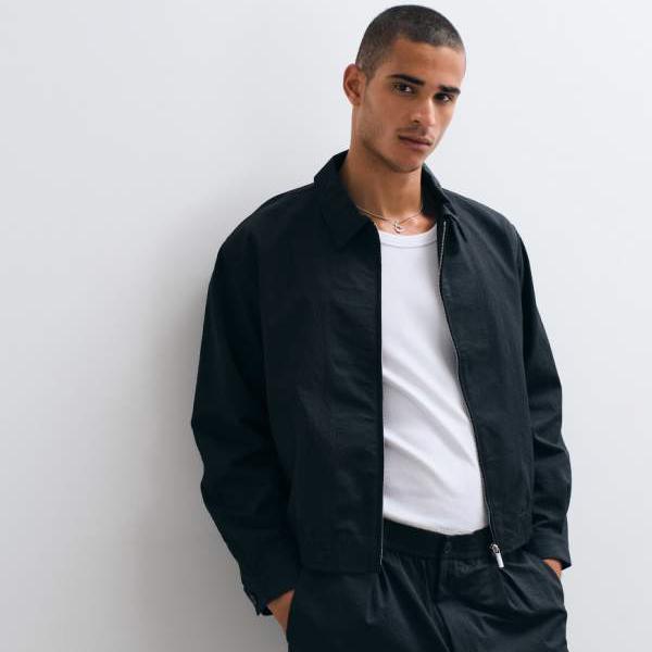 エイソス ASOS asos ASOS DESIGN スマートなセットアップ ブルゾンジャケット ブラックシアサッカー アウター メンズ 男性 インポートブランド 小さいサイズから大きいサイズまで｜セレクトショップ　Diva　Closet