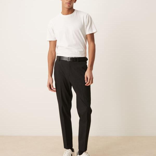 エイソス ASOS asos ASOS DESIGN テーパードスーツパンツ（ブラック） パンツ ボトム メンズ 男性 インポートブランド 小さいサイズから大きいサイズまで