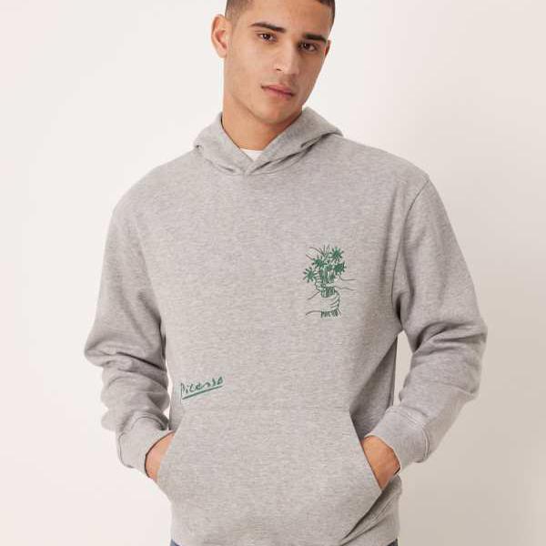 エイソス ASOS asos ASOS DESIGN PICASSO刷り上げる入り口・入口薄墨色の伸び伸びするパーカー トップス レディース 御上さん インポートブランド 小っちゃい大きさから途轍も無い大きさまで