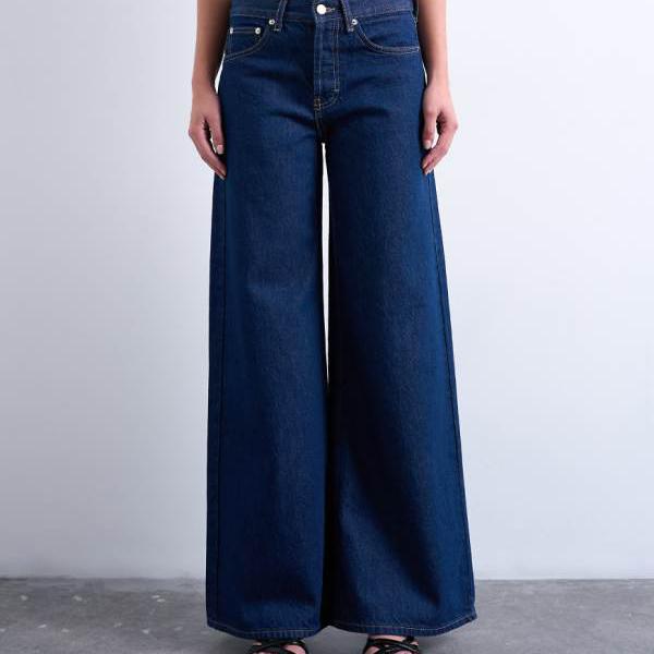いの一番販売店 Topshop TOPSHOP いの一番販売店 ホライゾン ミッドライズ ワイドレッグジーンズ インディゴリンス 下つ方  ズボン下 レディース お上さん インポートブランド 小っちゃい大いさから馬鹿でかい大いさまで