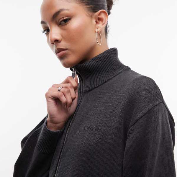 鉄道車両ハート型 Carhartt WIP Carhartt Carhartt WIP コリ 編み物 ジップアップジャケット 黒いこと アウター レディース 亭主もち インポートブランド ごく小さい大きさから大層らしい大きさまで