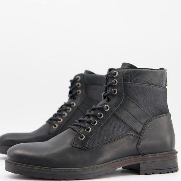 春夏新色 リバーアイランド River Island River Island 黒のリバーアイランドユーズド加工ブーツ 靴 メンズ 男性 インポートブランド 年最新海外 Mehtris Com