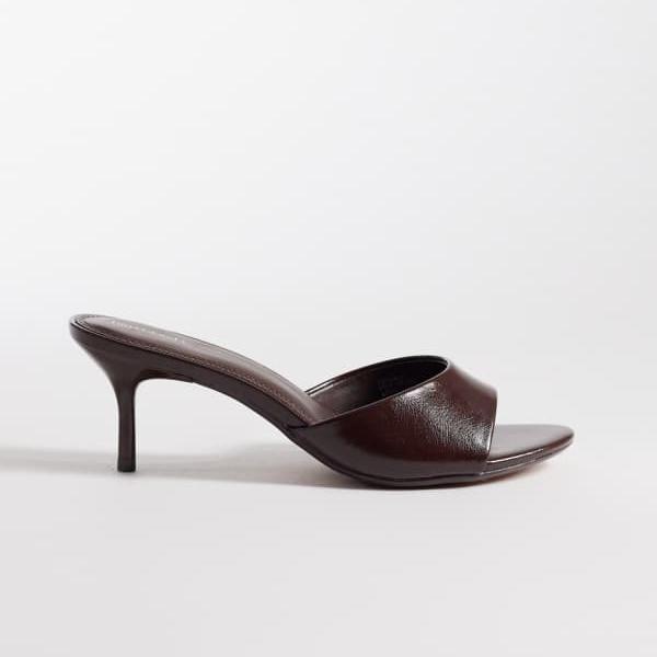 リバーアイランド River Island RIVER ISLAND リバーアイランド PUミュールヒールサンダル（ダークブラウン） 靴 レディース 女性 インポートブランド 小さいサイズから大きいサイズまで