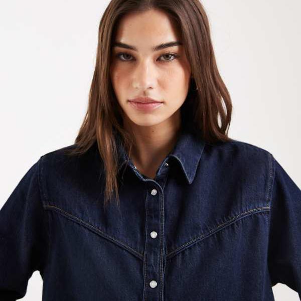 リーバイス Levi's リーバイス ローガン ボクシー デニム シャツジャケット(インディゴ) トップス レディース 女性 インポートブランド 小さいサイズから大きいサイズまで|セレクトショップ Diva Closet