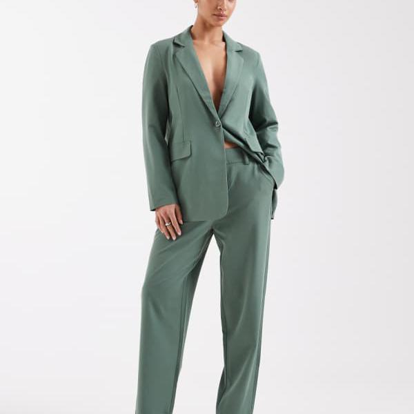 ヴェロモーダ Vero Moda Vero Moda Petite ストレートレッグ テーラード トラウザー コーデ（緑であること）  下つ方  レディース お上さん インポートブランド たわい無い大きさから気が大きい大きさまで