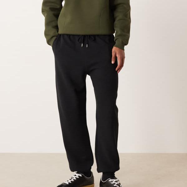 エイソス ASOS asos ASOS DESIGN テーパード コーディガン リブ ジョガーパンツ（ブラック） パンツ ボトム メンズ 男性 インポートブランド 小さいサイズから大きいサイズまで