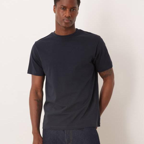 エイソス ASOS asos ASOS DESIGN Essentials レギュラーフィットTシャツ（ネイビー） トップス メンズ 男性 インポートブランド 小さいサイズから大きいサイズまで