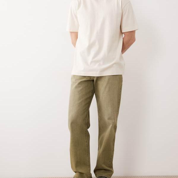 エイソス ASOS asos ASOS DESIGN ウォッシュドグリーン ストレートジーンズ パンツ ボトム メンズ 男性 インポートブランド 小さいサイズから大きいサイズまで｜セレクトショップ　Diva　Closet