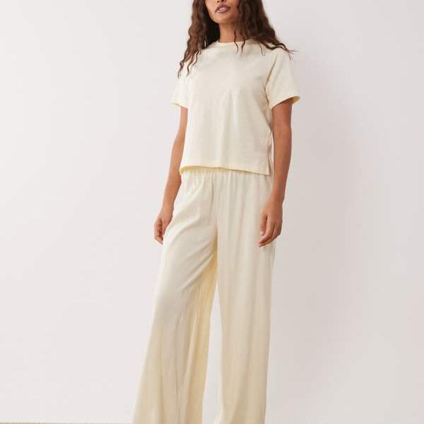 エイソス ASOS asos ASOS DESIGN プチ ミックス＆マッチ コットン パジャマ パンツ（バターミルク） ボトム パンツ レディース 女性 インポートブランド 小さいサイズから大きいサイズまで