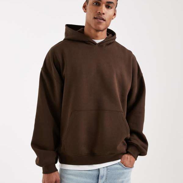 エイソス ASOS asos ASOS DESIGN エッセンシャルズ エクストリーム オーバーサイズ フーディー（ブラウン） トップス メンズ 男性 インポートブランド 小さいサイズから大きいサイズまで