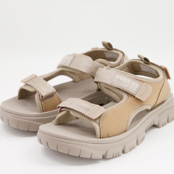 ベージュのシャカハンビーサンダル 靴 メンズ 男性 インポートブランド 小さいサイズから大きいサイズまで Mergertraininginstitute Com