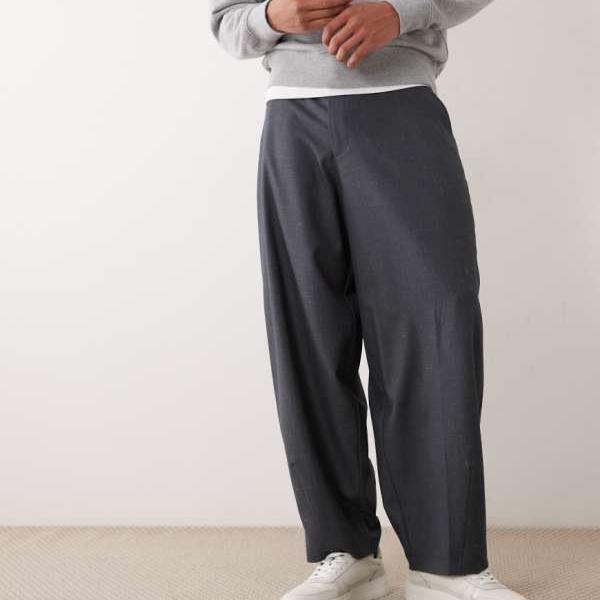 エイソス ASOS asos ASOS DESIGN スマートデニムルック バレルパンツ（ダークブルー） パンツ ボトム メンズ 男性 インポートブランド 小さいサイズから大きいサイズまで｜セレクトショップ　Diva　Closet