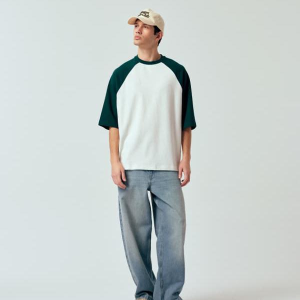 エイソス ASOS asos ASOS DESIGN オーバーサイズ ラグラン T シャツ（クリーム ブークレ） トップス メンズ 男性 インポートブランド 小さいサイズから大きいサイズまで