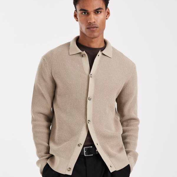 リバーアイランド River Island RIVER ISLAND リバーアイランドのニットボタンアップジャンパー（ミディアムストーン） トップス メンズ 男性 インポートブランド 小さいサイズから大きいサイズまで｜セレクトショップ　Diva　Closet