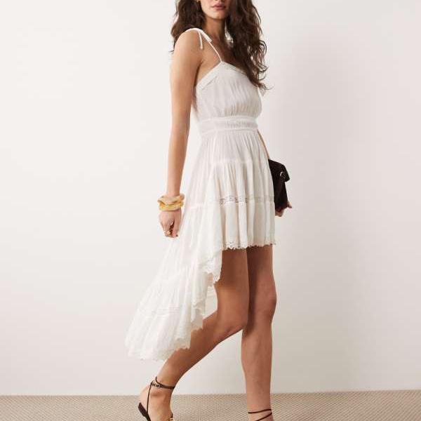 ミスセルフリッジ Miss Selfridge  ミス・セルフリッジのハイローレーストリムマキシドレス 衣裳 レディース 亭主もち インポートブランド ごく小さい大きさから大層らしい大きさまで