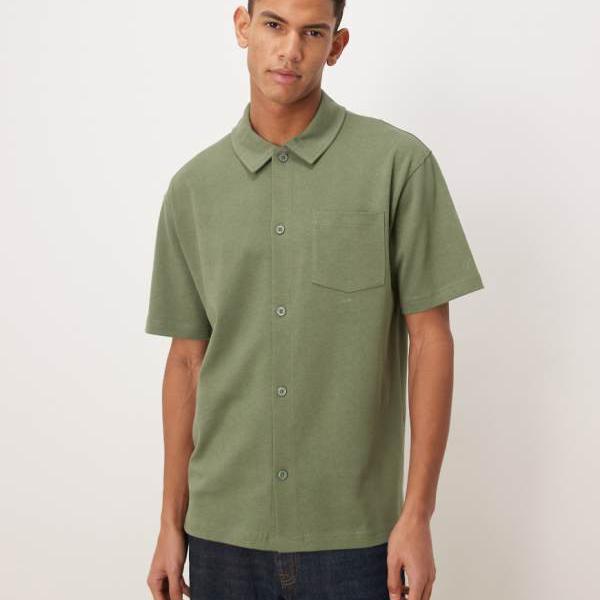 エイソス ASOS asos ASOS DESIGN サーキュラーデザインコレクション スーパーヘビーウェイト 伸び伸びするスポーツシャツ（緑であること） トップス メンズ 成人男性 インポートブランド たわい無い大きさから気が大きい大きさまで