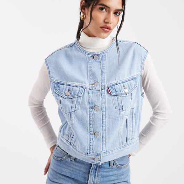 リーバイス Levi's リーバイスのブルゾンデニムヴィンテージジレ(ブルー) トップス レディース 女性 インポートブランド 小さいサイズから大きいサイズまで|セレクトショップ Diva Closet