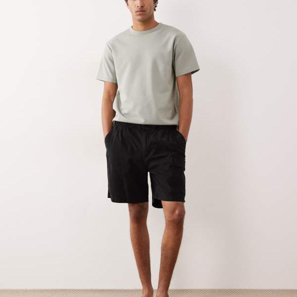 リバーアイランド  River Island RIVER ISLAND リバーアイランド カーゴショーツ（黒いこと） ズボン下 下つ方 メンズ 成人男性 インポートブランド ごく小さい大きさから大層らしい大きさまで
