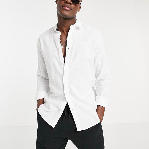 オンリー サンズ Only Sons Only Sonsのリネンシャツ ホワイト トップス メンズ 男性 インポートブランド 小さいサイズから大きいサイズまで Relevantemarketing Com